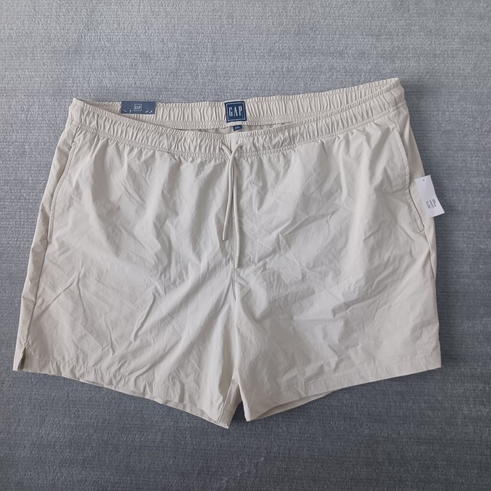 Gap Swim Short Mens 2XL Beige 6" Inseam Meshed Lined Elastic Waist Lightweight